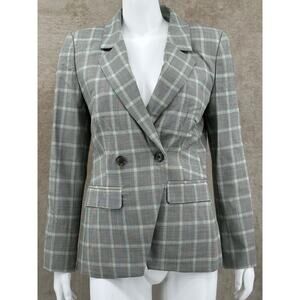 J Crew Blazer Womens 4 Green Devon‎ Plaid Italian Stretch Wool Preppy Academia